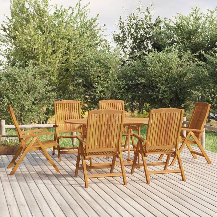 Chaises de jardin inclinables lot de 6 bois massif de teck - Photo n°1