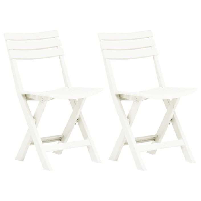 Chaises de jardin pliables 2 pcs Plastique Blanc - Photo n°1
