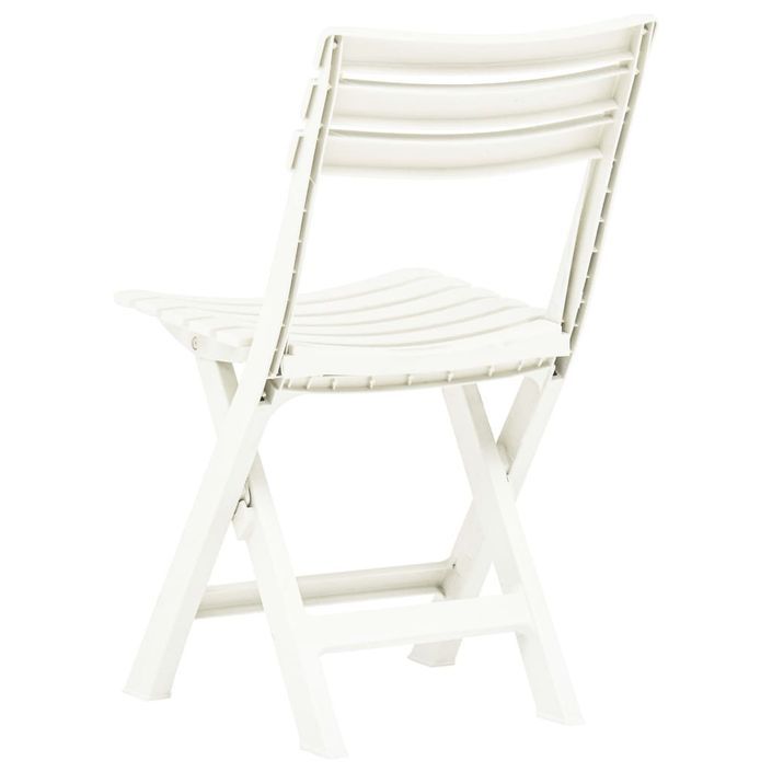 Chaises de jardin pliables 2 pcs Plastique Blanc - Photo n°4