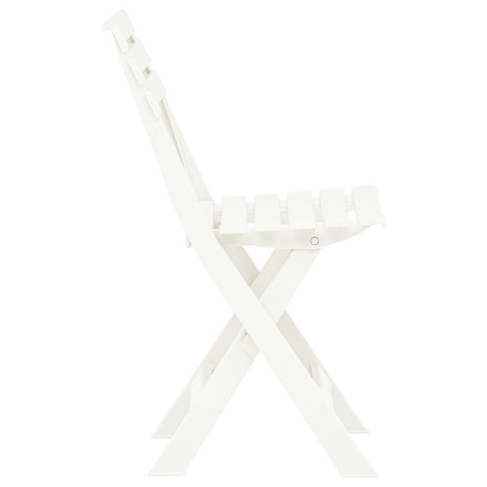 Chaises de jardin pliables 2 pcs Plastique Blanc - Photo n°5
