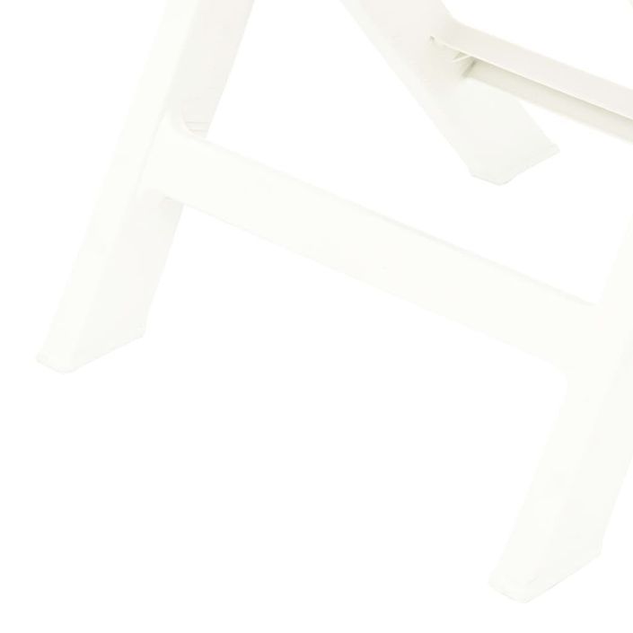 Chaises de jardin pliables 2 pcs Plastique Blanc - Photo n°7