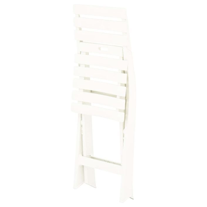 Chaises de jardin pliables 2 pcs Plastique Blanc - Photo n°8