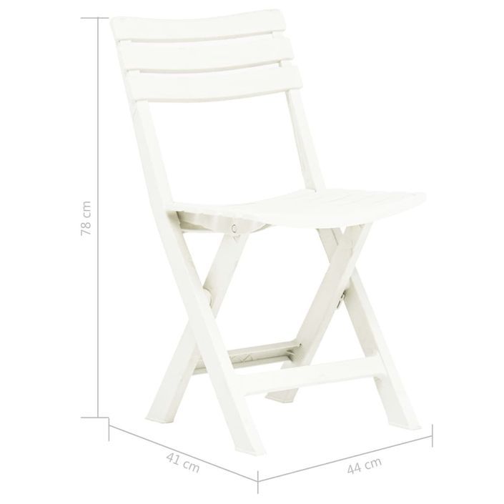 Chaises de jardin pliables 2 pcs Plastique Blanc - Photo n°9