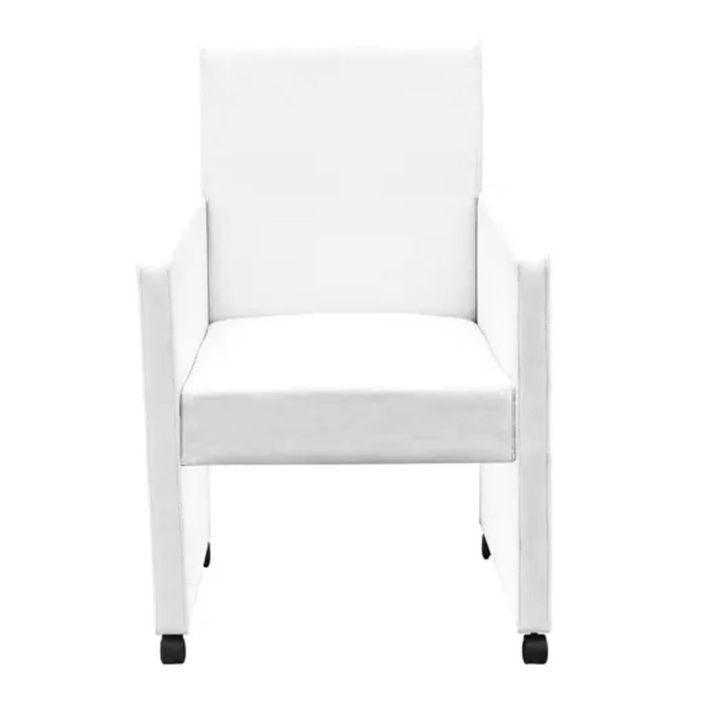 Chaises de salle à manger 2 pcs Blanc Similicuir - Photo n°5