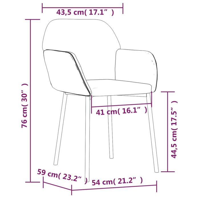 Chaises de salle à manger 2 pcs Marron Tissu et similicuir - Photo n°9