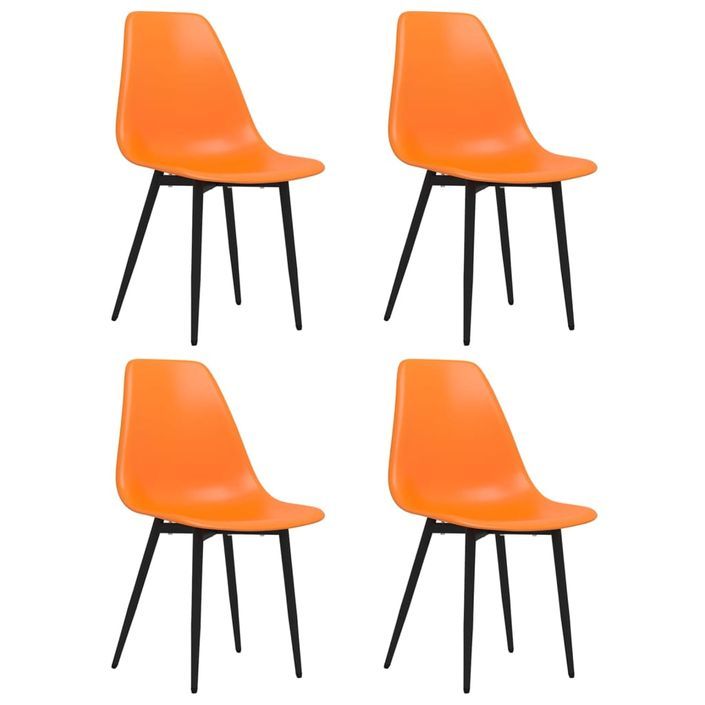 Chaises de salle à manger 4 pcs Orange PP - Photo n°1