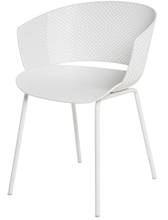 Chaise moderne avec accoudoirs en polypropylène et métal Nova - Photo n°1