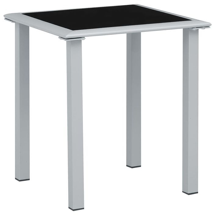 Chaises longues 2 pcs avec table Aluminium Noir - Photo n°9