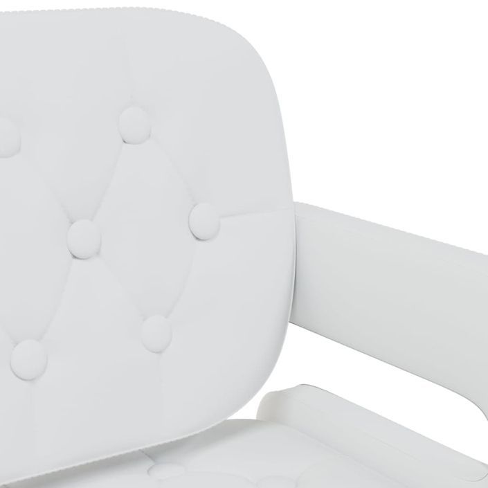 Chaises pivotantes de salle à manger 4 pcs Blanc Similicuir 13 - Photo n°8