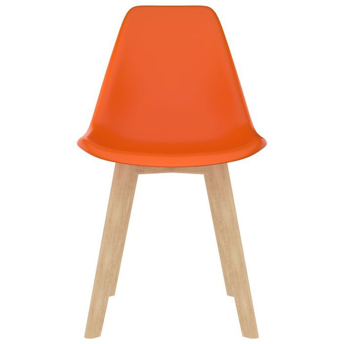 Chaises scandinave bois clair et assise orange Norva - Lot de 2 - Photo n°3