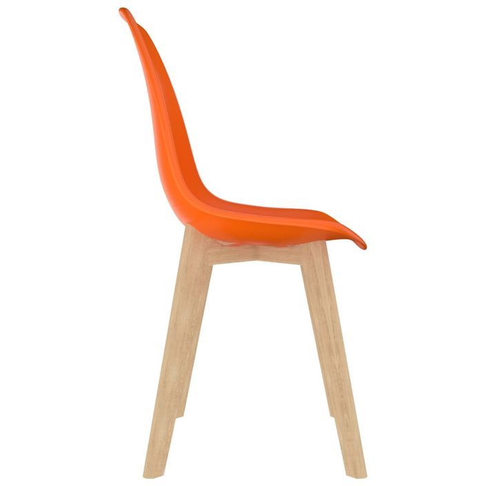 Chaises scandinave bois clair et assise orange Norva - Lot de 2 - Photo n°4