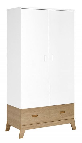 Chambre bébé Archipel lit évolutif 70x140 cm commode et armoire blanc et chêne - Photo n°5
