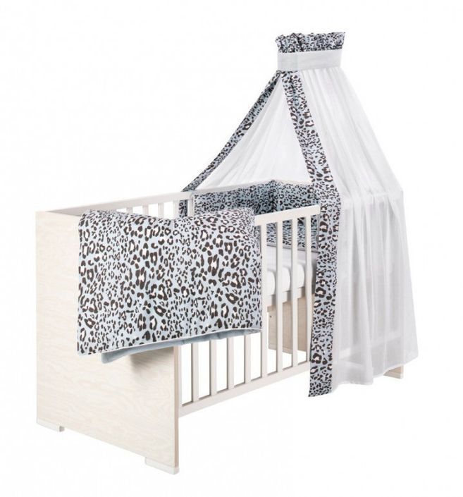 Chambre bébé Capri lit 70x140 cm commode et armoire bois clair et blanc - Photo n°3