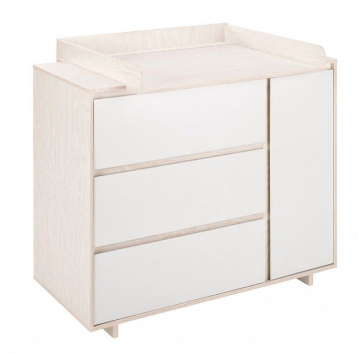 Chambre bébé Capri lit 70x140 cm commode et armoire bois clair et blanc - Photo n°4