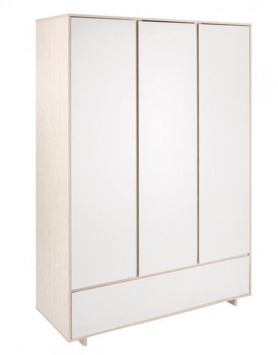 Chambre bébé Capri lit évolutif 70x140 cm commode et armoire bois clair et blanc - Photo n°5