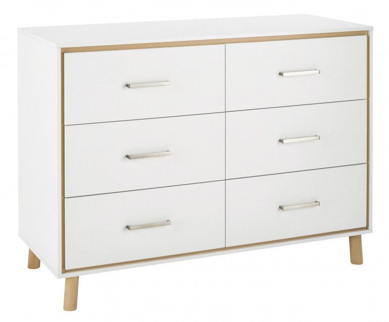 Chambre bébé Coco lit évolutif 70x140 cm commode et armoire bois blanc et hêtre - Photo n°7