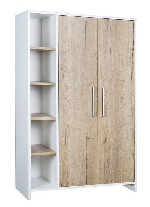 Chambre bébé Eco Plus lit évolutif 70x140 cm commode à langer et armoire bois blanc et chêne - Photo n°6