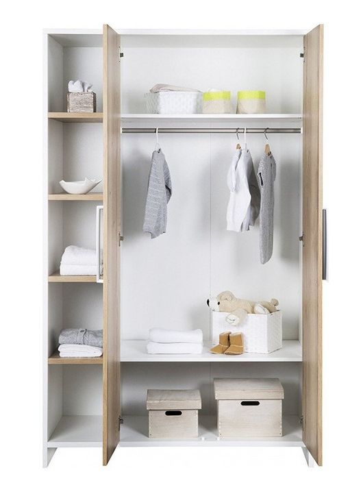 Chambre bébé Eco Plus lit évolutif 70x140 cm commode à langer et armoire bois blanc et chêne - Photo n°7