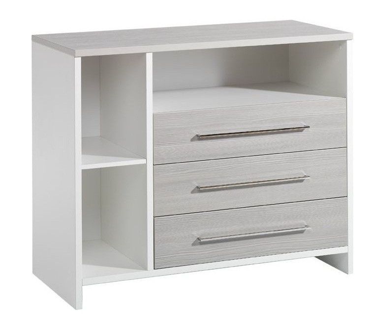 Chambre bébé Eco Silber lit évolutif 70x140 cm commode à langer et armoire 3 portes bois blanc et pin argenté - Photo n°4