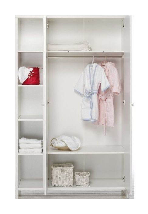 Chambre bébé Eco Stripe lit évolutif 70x140 cm commode à langer et armoire bois laqué blanc - Photo n°6