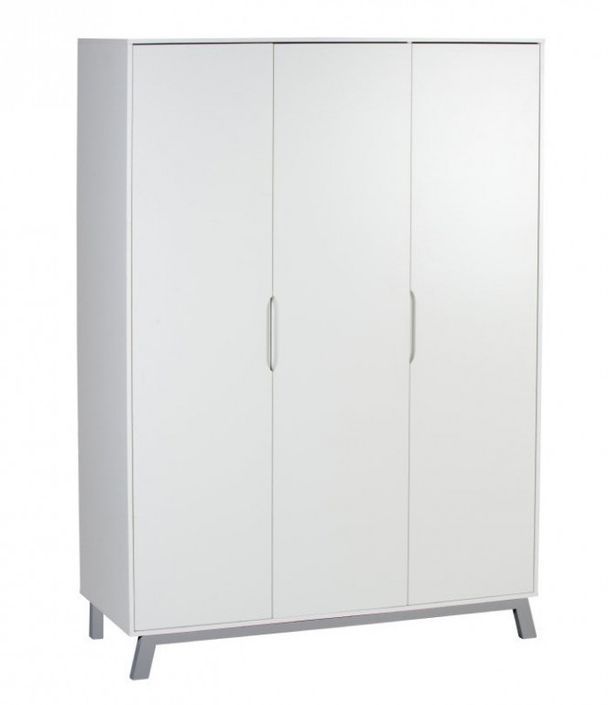 Chambre bébé Florence lit évolutif 70x140 cm commode et armoire laqué blanc - Photo n°5