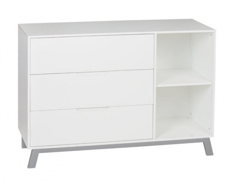 Chambre bébé Florence lit évolutif 70x140 cm commode et armoire laqué blanc - Photo n°7