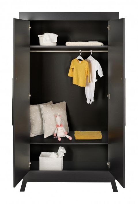 Chambre bébé Miami lit 70x140 cm commode et armoire 2 portes bois noir - Photo n°5