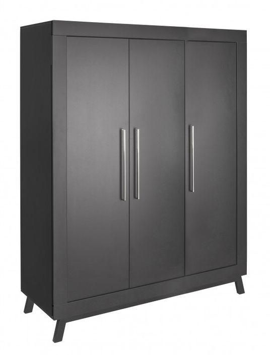 Chambre bébé Miami lit évolutif 70x140 cm commode et armoire 3 portes bois noir - Photo n°5