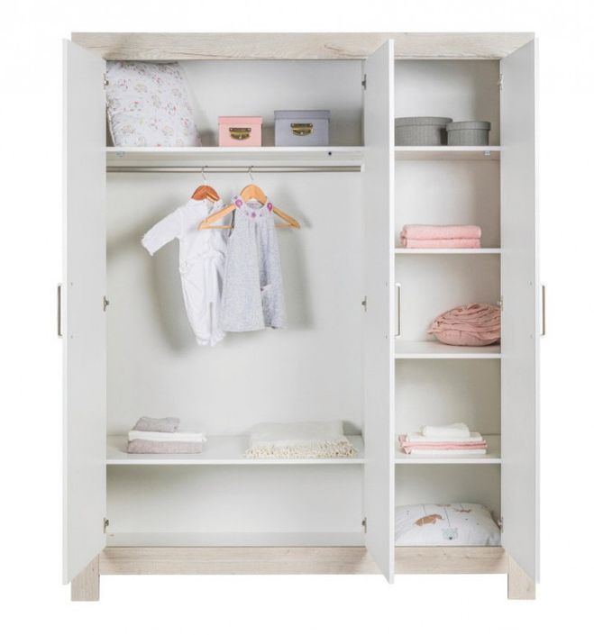 Chambre bébé Nordic Halifax lit 70x140 cm commode et armoire bois blanc et gris - Photo n°5
