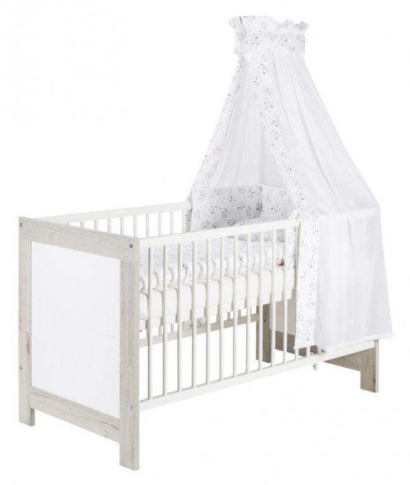 Chambre bébé Nordic Halifax lit évolutif 70x140 cm commode et armoire bois blanc et gris - Photo n°8
