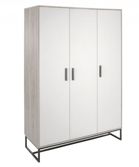 Chambre bébé Pixie lit évolutif 70x140 cm commode et armoire bois clair et gris - Photo n°5