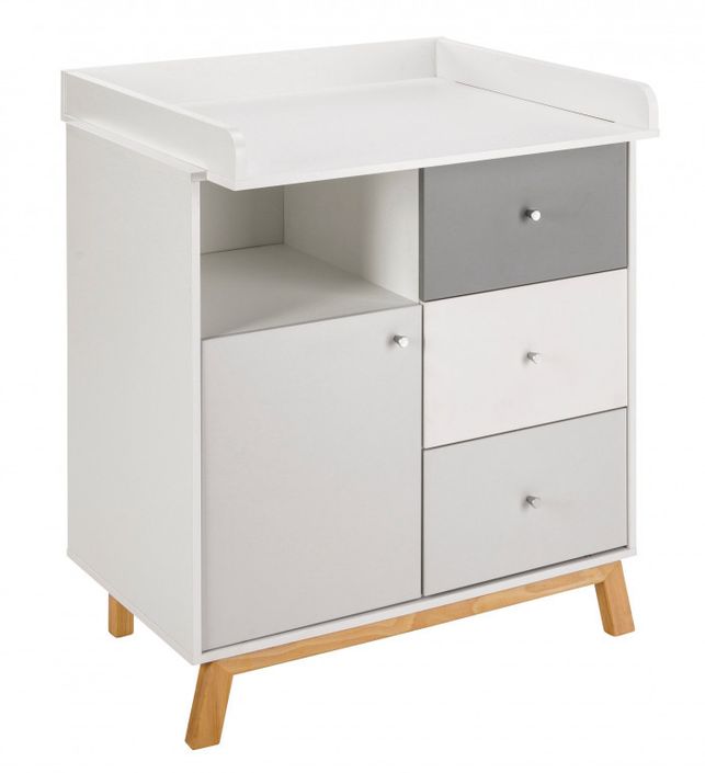 Chambre bébé Vegas lit évolutif 70x140 cm commode et armoire bois gris - Photo n°4