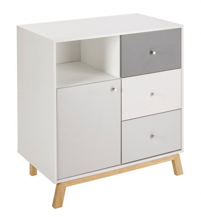 Chambre bébé Vegas lit évolutif 70x140 cm commode et armoire bois gris - Photo n°7