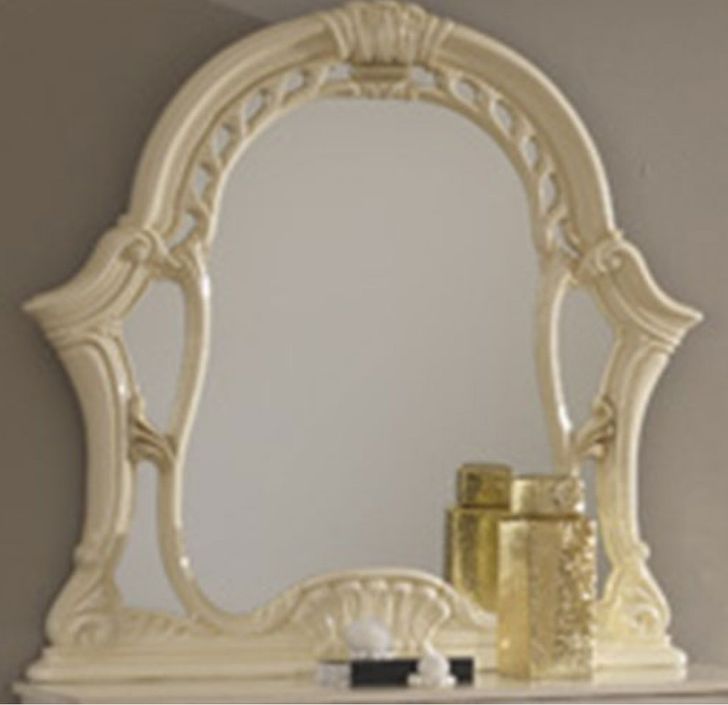 Chambre complète 6 pièces avec lit capitonné bois brillant beige Soraya 160 - Photo n°6