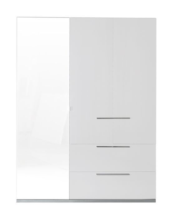 Chambre complète avec environnement laqué blanc armoire 3 portes Italya 140 - Photo n°7
