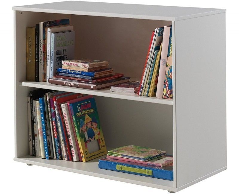 Chambre enfant 3 pièces lit bureau et bibliothèque pin massif blanc Pino 90x200 cm - Photo n°4