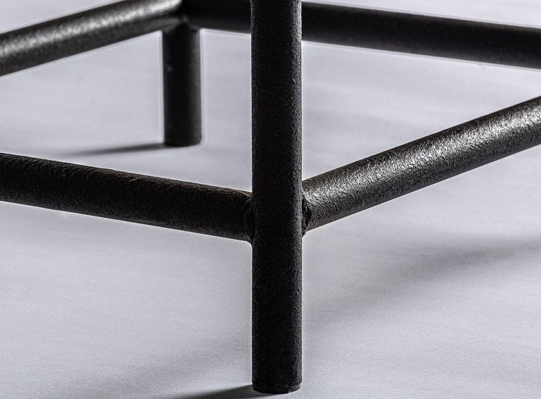 Chevet 1 tiroir orme massif foncé et pieds métal noir Aurel - Photo n°7