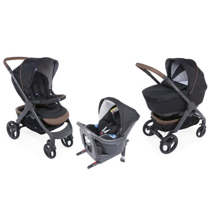 CHICCO-Trio StyleGo Up i-Size BebeCare Pure Black - Photo n°1