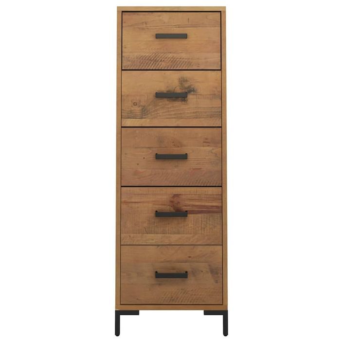 Chiffonnier 42x35x110 cm Bois de pin massif - Photo n°2