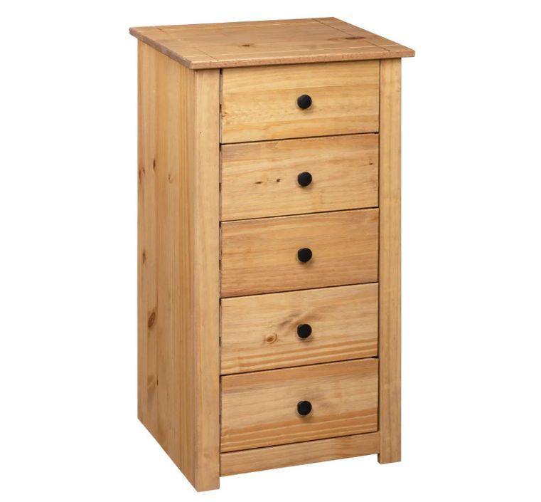 Chiffonnier 5 tiroirs en bois de pin massif Autika 46 cm – Élégance rustique et praticité - Photo n°4