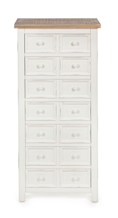 Chiffonnier 7 tiroirs en bois blanc Elya L 49 cm - Photo n°6