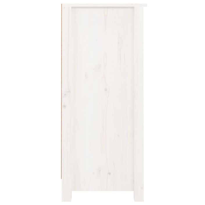 Chiffonnier Blanc 40x35x80 cm Bois massif de pin 2 - Photo n°5