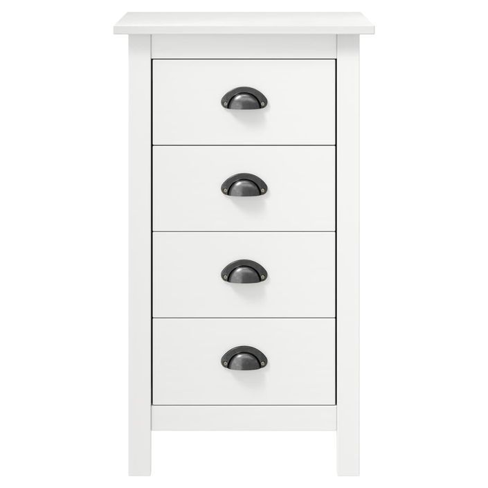 Chiffonnier Hill Range Blanc 46x35x80 cm Bois de pin solide - Photo n°1