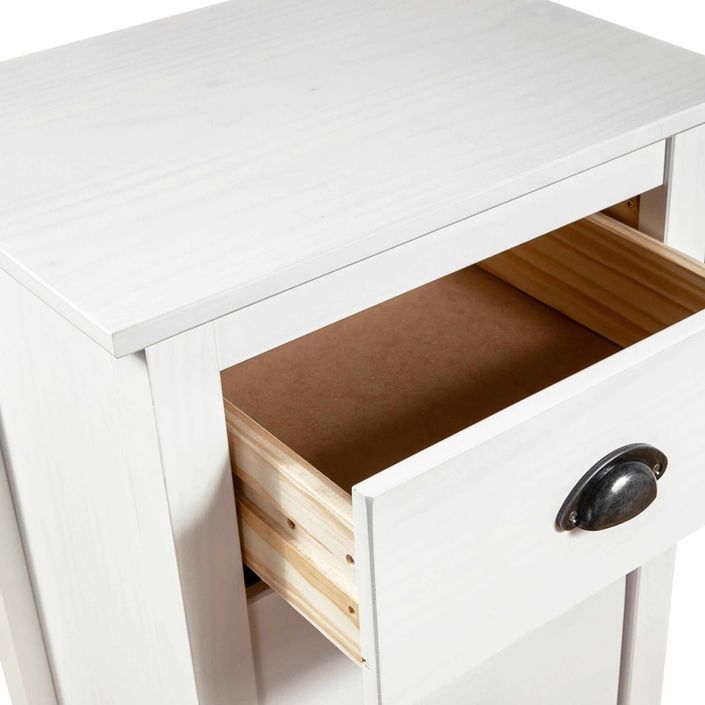 Chiffonnier Hill Range Blanc 46x35x80 cm Bois de pin solide - Photo n°5