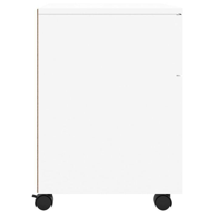 Classeur mobile avec roues Blanc 45x38x54 cm Bois d'ingénierie - Photo n°5