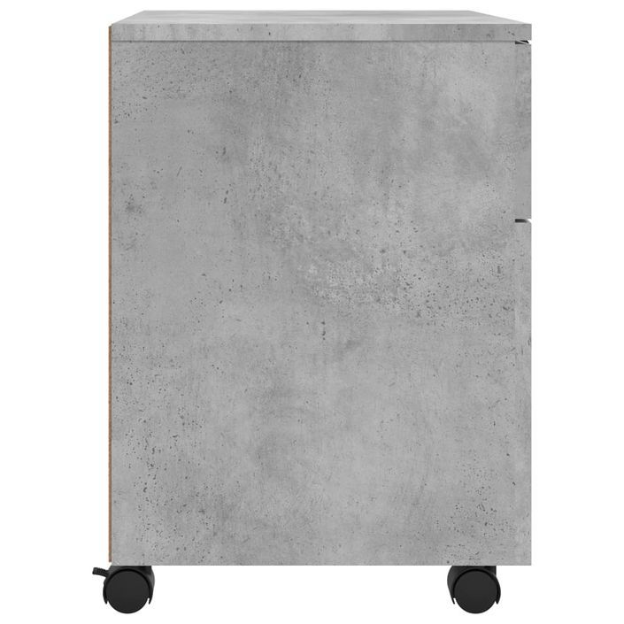 Classeur mobile avec roues Gris béton 45x38x54 cm - Photo n°5