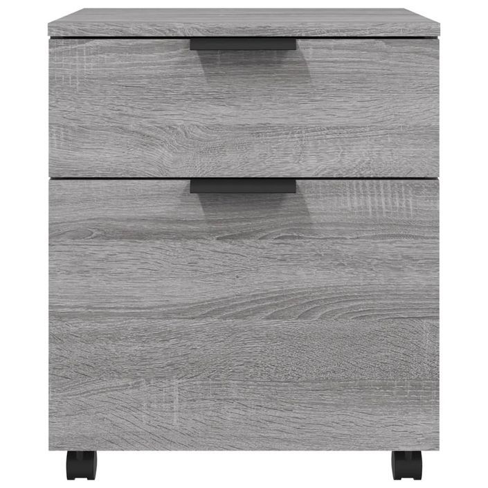 Classeur mobile avec roues Sonoma gris 45x38x54 cm Bois - Photo n°3