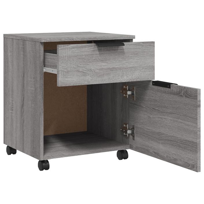 Classeur mobile avec roues Sonoma gris 45x38x54 cm Bois - Photo n°4