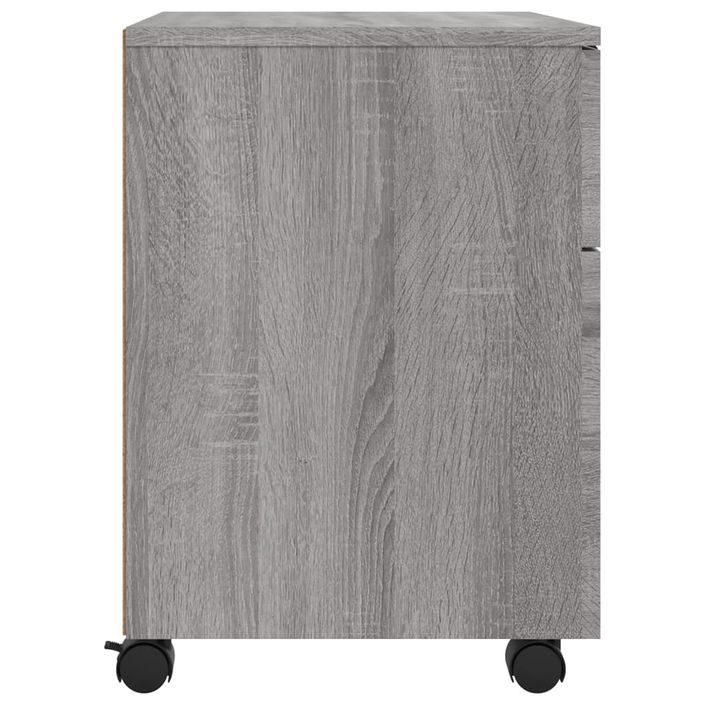 Classeur mobile avec roues Sonoma gris 45x38x54 cm Bois - Photo n°5