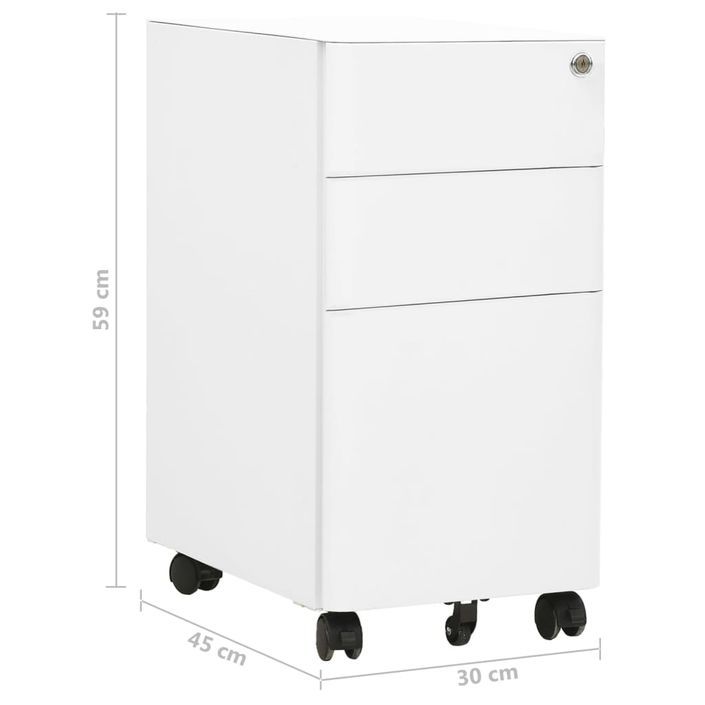 Classeur mobile Blanc 30x45x59 cm Acier - Photo n°12